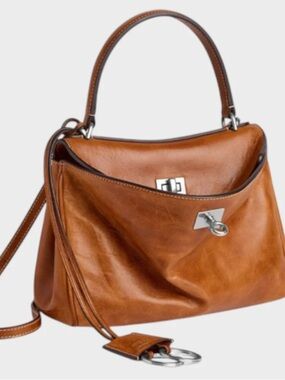 100% Leather Brown Shoulder Bag
